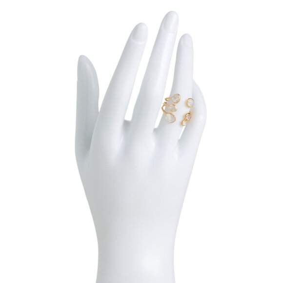 SHAANTI JEWELS Gold/Herkimer Made In India 18kt Gold Plated Herkimer Ring - Picture 2 of 2